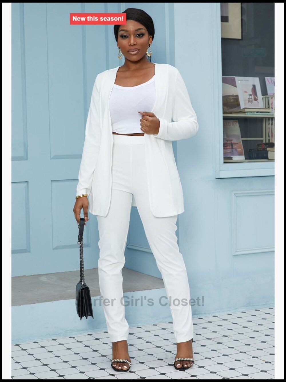 2 Piece Pants Suit Set Long Sleeve Blazer & Pencil Pants Business Office Work - Picture 7 of 7